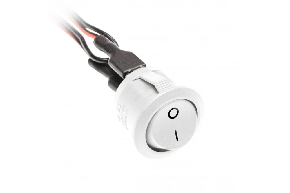 Expresní Doručení Spínač kolébkový BÍLÝ 23mm 12V/36W, 24V/72W, 3A, kabel 1,4m, mini AMP