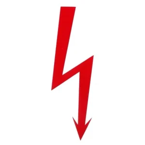 Symbol červený blesk 50x115mm - samolepka Autentický