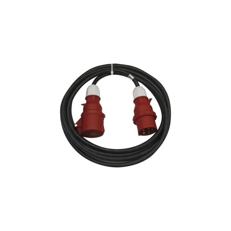 3 fázový venkovní prodlužovací kabel 10 m / 1 zásuvka / černý / guma / 400 V / 2,5 mm2 Rychlé Dodání